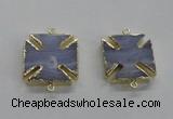 NGC275 26*26mm - 28*28mm blue lace agate gemstone connectors