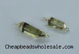 NGC373 10*25mm - 12*30mm faceted nuggets lemon quartz connectors