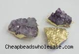 NGC439 20*25mm - 25*30mm freeform druzy amethyst gemstone connectors