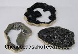 NGC488 45*50mm - 50*60mm freefrom plated druzy agate connectors