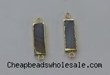 NGC5055 8*28mm - 10*30mm rectangle agate gemstone connectors