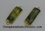 NGC5080 12*30mm - 15*35mm rectangle green rutilated quartz connectors