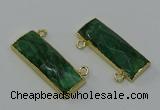 NGC5105 12*30mm - 15*30mm rectangle African green stone connectors