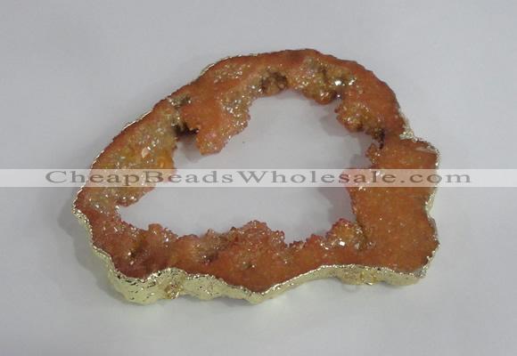 NGC520 45*50mm - 55*65mm freeform plated druzy agate connectors