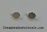 NGC5289 15mm - 16mm coin druzy agate gemstone connectors