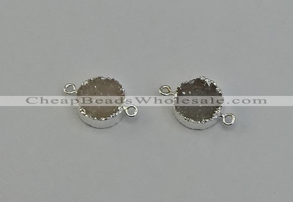 NGC5289 15mm - 16mm coin druzy agate gemstone connectors