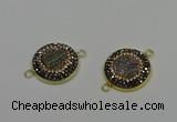 NGC5314 20mm - 22mm coin plated druzy agate connectors