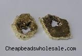 NGC536 25*35mm - 35*45mm plated druzy agate gemstone connectors