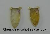 NGC5402 16*35mm - 18*40mm arrowhead citrine gemstone connectors