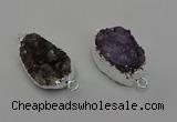 NGC5455 20*25mm - 20*30mm freeform druzy amethyst connectors