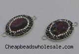 NGC5473 18*25mm oval plated druzy agate gemstone connectors