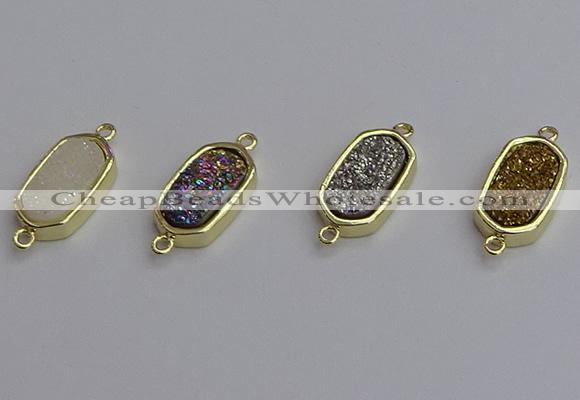 NGC5712 10*16mm freeform plated druzy quartz connectors