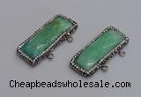 NGC5745 15*40mm rectangle amazonite gemstone connectors