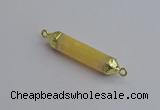 NGC5947 8*40mm tube yellow lace calcite connectors wholesale