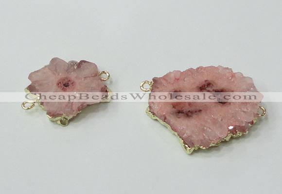 NGC603 15*20mm - 30*35mm freeform druzy agate connectors wholesale