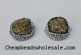 NGC633 24*25mm - 26*28mm freeform plated druzy agate connectors