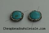 NGC6552 18mm flat round turquoise connectors wholesale