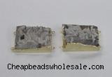 NGC661 25*30mm - 30*40mm rectangle druzy agate connectors wholesale