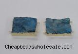 NGC662 25*30mm - 30*40mm rectangle druzy agate connectors wholesale