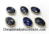 NGC7059 17*22mm faceted oval lapis lazuli connectors