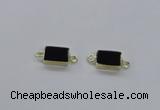 NGC715 10*14mm rectangle black agate connectors wholesale