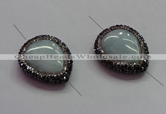 NGC7537 22*30mm flat teardrop quartz connectors wholesale