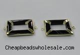 NGC886 30*40mm rectangle black agate connectors wholesale