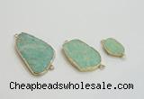 NGC950 15*20mm - 25*40mm freeform amazonite gemstone connectors