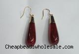 NGE15 10*40mm teardrop agate gemstone earrings wholesale