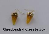 NGE156 11*20mm – 12*22mm cone agate gemstone earrings wholesale