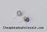 NGE164 4*6mm – 5*8mm freeform lavender amethyst earrings