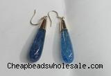 NGE17 10*40mm teardrop agate gemstone earrings wholesale