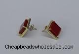 NGE201 12*12mm square agate gemstone earrings wholesale