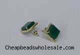 NGE202 12*12mm square agate gemstone earrings wholesale