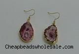 NGE260 13*18mm - 15*20mm freeform druzy agate earrings