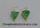 NGE270 18*22mm - 20*22mm triangle druzy agate earrings