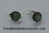 NGE283 15mm - 16mm coin australia chrysoprase earrings wholeasle