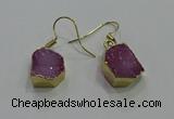 NGE323 10*14mm - 12*16mm freeform druzy agate gemstone earrings