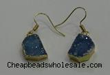 NGE324 10*14mm - 12*16mm freeform druzy agate gemstone earrings