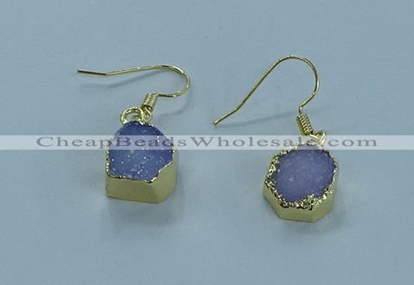 NGE332 9mm - 11mm freeform druzy agate earrings wholesale