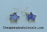 NGE347 14mm - 16mm star druzy agate earrings wholesale