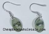 NGE420 10*14mm teardrop green rutilated quartz earrings earrings wholesale