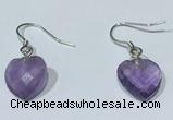 NGE431 10*10mm heart-shaped amethyst earrings wholesale