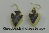 NGE5005 18*25mm - 20*30mm arrowhead labradorite earrings