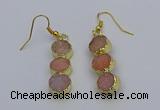 NGE5042 10*30mm - 10*32mm druzy agate gemstone earrings wholesale