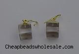 NGE5080 10*15mm cube white crystal gemstone earrings wholesale