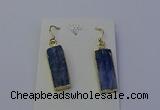 NGE5102 9*25mm rectangle blue kyanite earrings wholesale