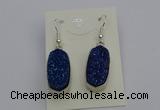 NGE5125 10*22mm - 12*25mm freeform plated druzy quartz earrings