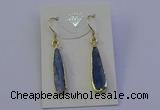 NGE5157 8*25mm flat teardrop blue kyanite earrings wholesale