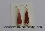 NGE5171 10*28mm - 10*30mm flat teardrop mookaite earrings